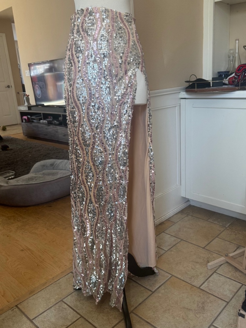 High Slit Floor Length Skirt